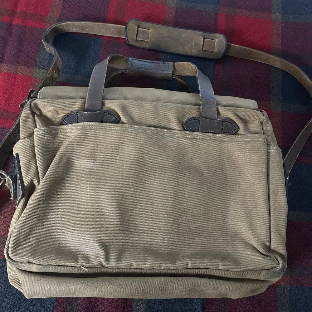 Filson 257 Rugged Twill Large Briefcase w/ Lock | Talon Era | Made In USA | Rare